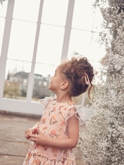 Champagne Sequin Embellished Mesh Party Dress (3mths-7yrs) - Image 5 of 8