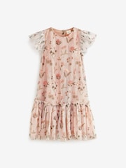 Champagne Sequin Embellished Mesh Party Dress (3mths-7yrs) - Image 6 of 8