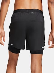 Nike Black Dri-Fit Stride 5 Inch 2-in-1 Running Shorts - Image 2 of 5