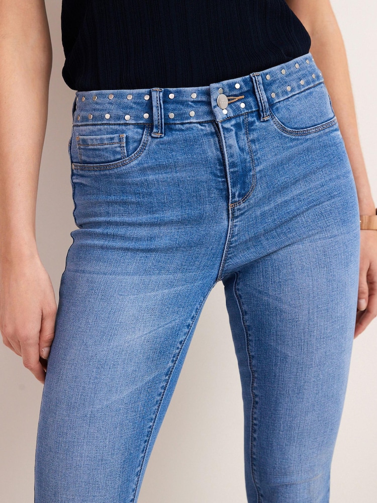 Ceinture cloutée bleu moyen - Legging en jean super stretch - Image 4 of 5