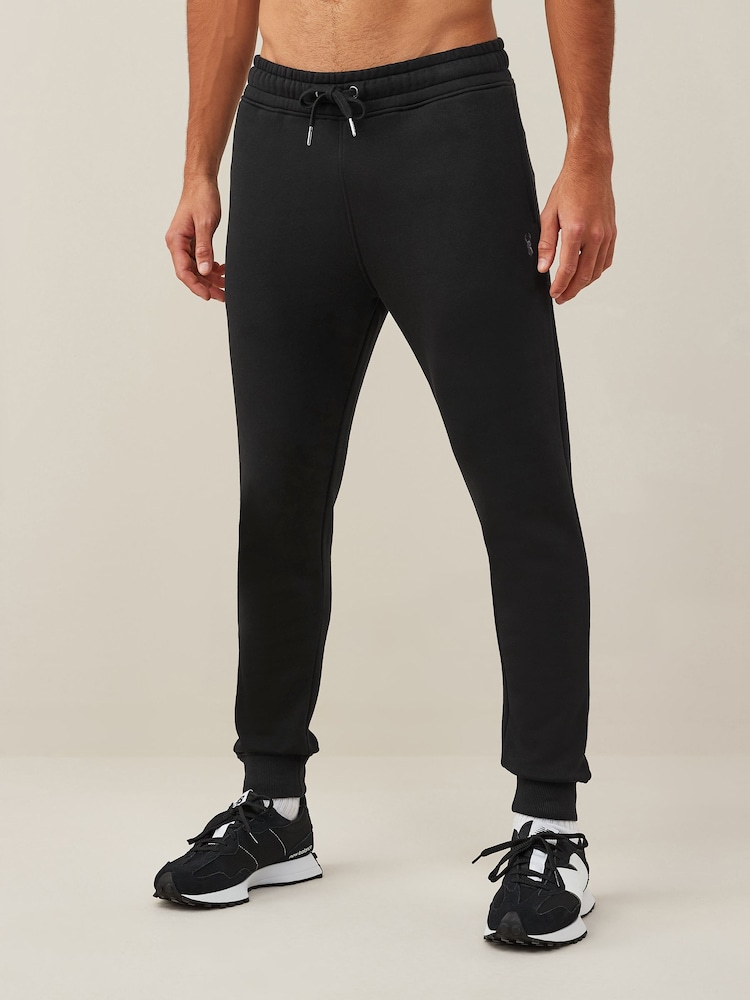 Black Regular Fit Cotton Blend Cuffed Joggers - Image 1 of 6 Black Regular Fit Cotton Blend Cuffed Joggers - Image 1 of 6