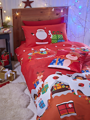Catherine Lansfield Red Santa's Christmas Presents Duvet Cover and Pillowcase Set - Image 1 of 3