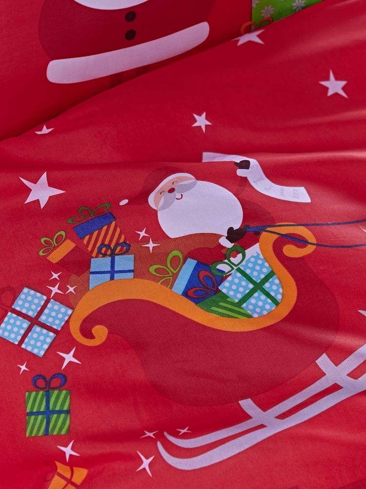 Catherine Lansfield Red Santa's Christmas Presents Duvet Cover and Pillowcase Set - Image 2 of 3