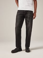 Black Washed Straight Fit 100% Cotton Authentic Jeans - Image 2 of 11