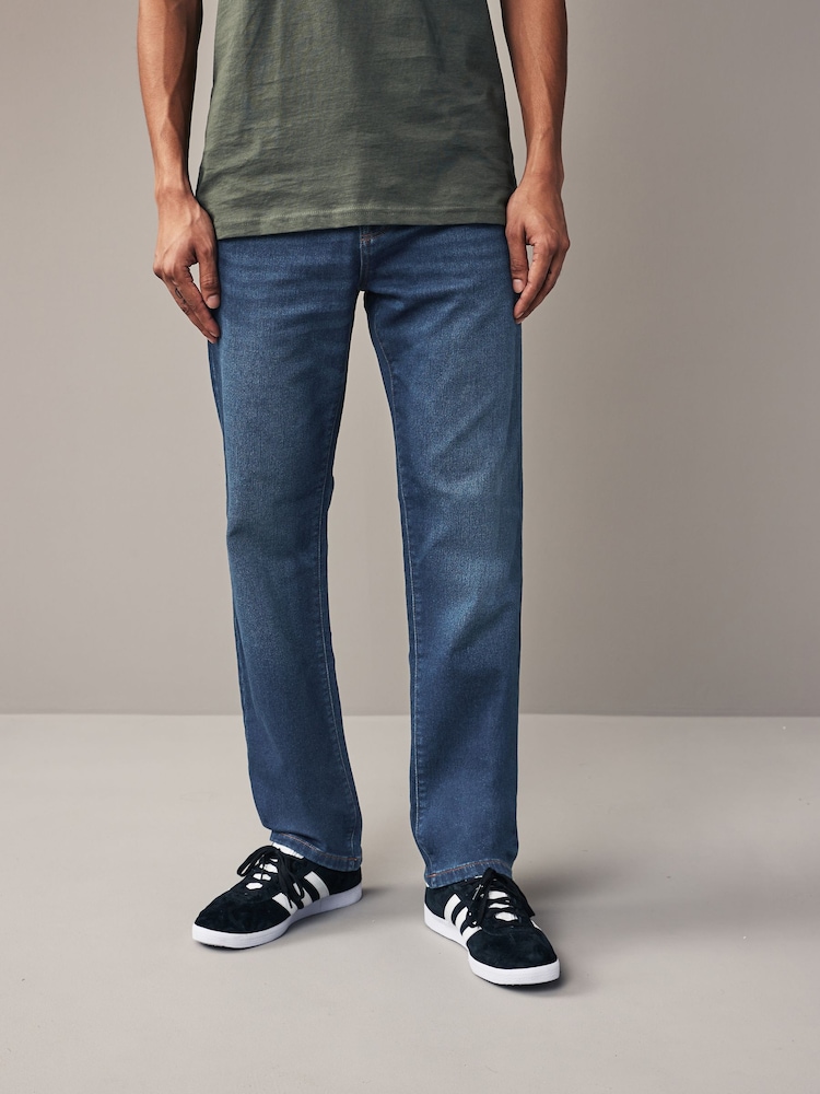 Blue Straight Fit Comfort Stretch Jeans - Image 1 of 11