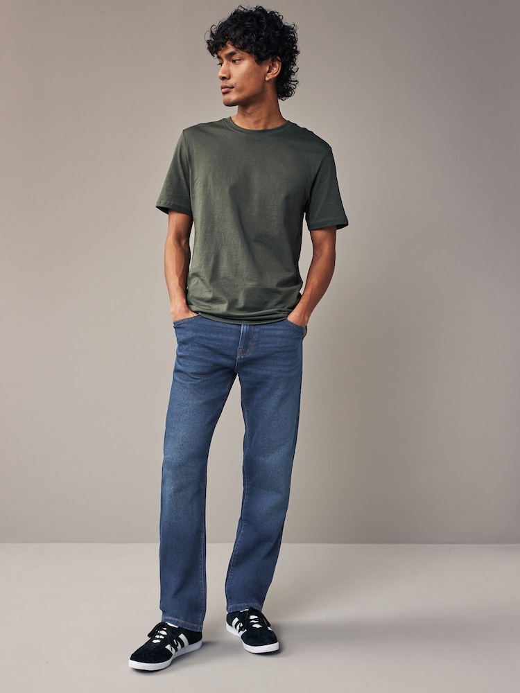 Blue Straight Fit Comfort Stretch Jeans - Image 2 of 11