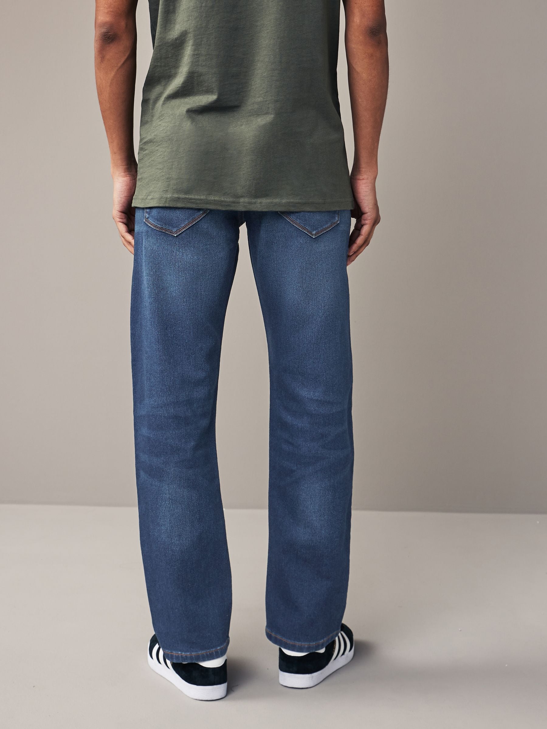 Blue Straight Fit Comfort Stretch Jeans