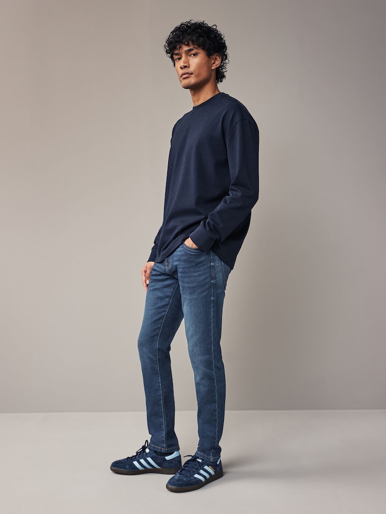 Bleu - Skinny Fit (Skinny Fit) - Jeans stretch de confort - Image 5 of 11