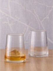 The DRH Collection Set of 2 Clear Clear Empire Double Old Fashioned Tumblers - Image 1 of 5