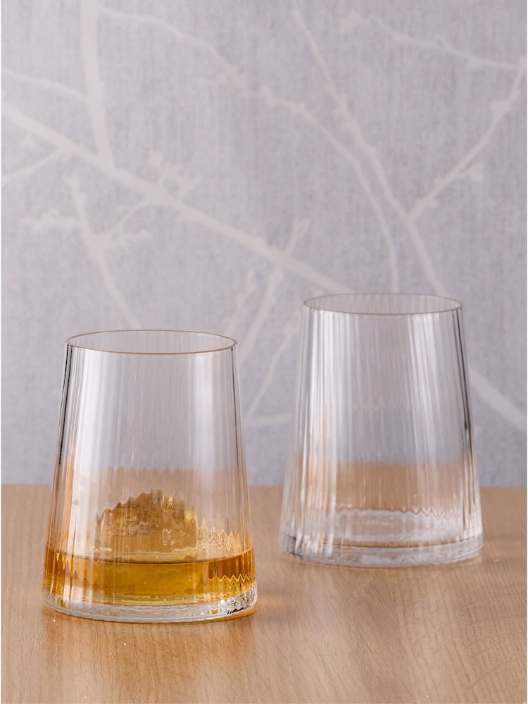 The DRH Collection Set of 2 Clear Clear Empire Double Old Fashioned Tumblers - Image 1 of 5 The DRH Collection Set of 2 Clear Clear Empire Double Old Fashioned Tumblers - Image 1 of 5