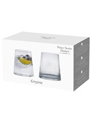 The DRH Collection Set of 2 Clear Clear Empire Double Old Fashioned Tumblers - Image 3 of 5
