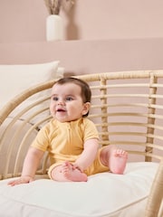 MORI Organic Cotton & Bamboo Short Sleep Zip Up Baby Romper - Image 3 of 4