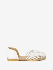 White Forever Comfort® Leather 2 Part Woven Shoes - Image 4 of 7