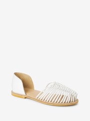 White Forever Comfort® Leather 2 Part Woven Shoes - Image 5 of 7