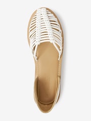 White Forever Comfort® Leather 2 Part Woven Shoes - Image 6 of 7