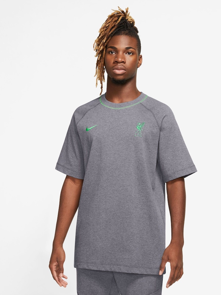 Nike Grey Liverpool FC Short-Sleeve Football Top - Image 1 of 3