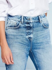 Mid Blue Wash Ripped Mom Jeans - Image 4 of 7