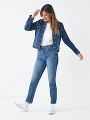 Dark Blue Fuller Bust Denim Jacket - Image 3 of 5