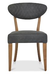Bentley Designs Set of 2 Grey Margot Rustic Oak Upholstered Chairs - Image 3 of 4