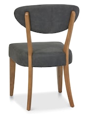Bentley Designs Set of 2 Grey Margot Rustic Oak Upholstered Chairs - Image 4 of 4
