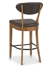Bentley Designs Set of 2 Brown Margot Rustic Oak Upholstered Barstools - Image 3 of 3