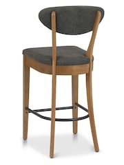 Bentley Designs Set of 2 Grey Margot Rustic Oak Upholstered Barstools - Image 3 of 3