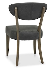 Bentley Designs Set of 2 Grey Margot Fumed Oak Leather Upholstered Chairs - Image 4 of 4
