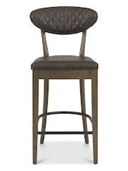 Bentley Designs Set of 2 Brown Margot Fumed Oak Upholstered Barstools - Image 2 of 3