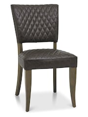 Bentley Designs Set of 2 Brown Logan Fumed Oak Upholstered Chairs - Image 2 of 4