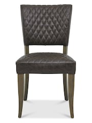 Bentley Designs Set of 2 Brown Logan Fumed Oak Upholstered Chairs - Image 3 of 4