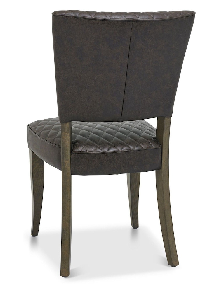 Bentley Designs Set of 2 Brown Logan Fumed Oak Upholstered Chairs - Image 4 of 4