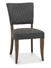 Bentley Designs Set of 2 Grey Logan Fumed Oak Upholstered Chairs - Image 3 of 5