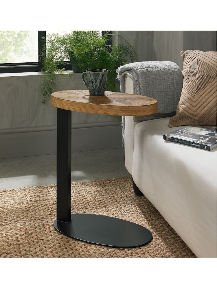 Bentley Designs Natural Ellipse Rustic Oak Sofa Table - Image 1 of 3