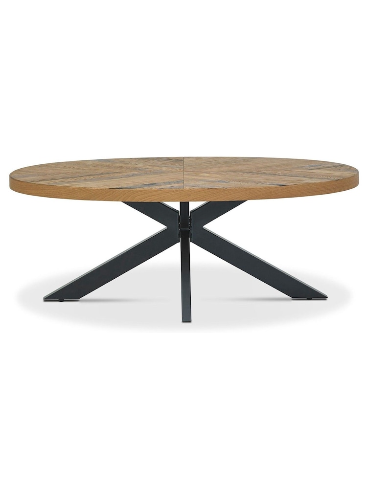 Bentley Designs Natural Ellipse Rustic Oak Round Coffee Table - Image 2 of 2