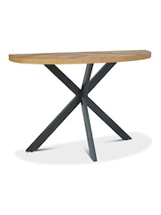 Bentley Designs Natural Ellipse Rustic Oak Console Table - Image 1 of 3
