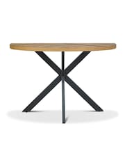 Bentley Designs Natural Ellipse Rustic Oak Console Table - Image 2 of 3
