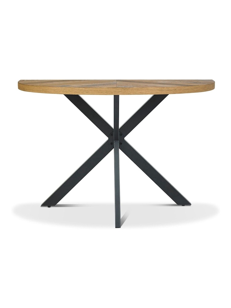 Bentley Designs Natural Ellipse Rustic Oak Console Table - Image 2 of 3