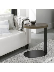 Bentley Designs Grey Ellipse Fumed Oak Sofa Table - Image 1 of 3