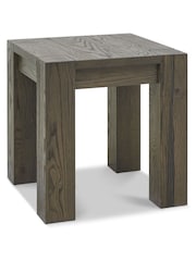 Bentley Designs Grey Logan Fumed Oak Lamp Table - Image 2 of 3