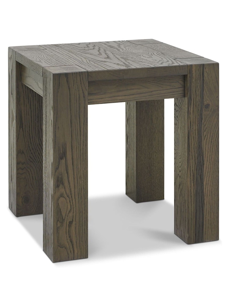 Bentley Designs Grey Logan Fumed Oak Lamp Table - Image 2 of 3