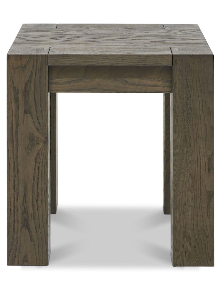 Bentley Designs Grey Logan Fumed Oak Lamp Table - Image 3 of 3