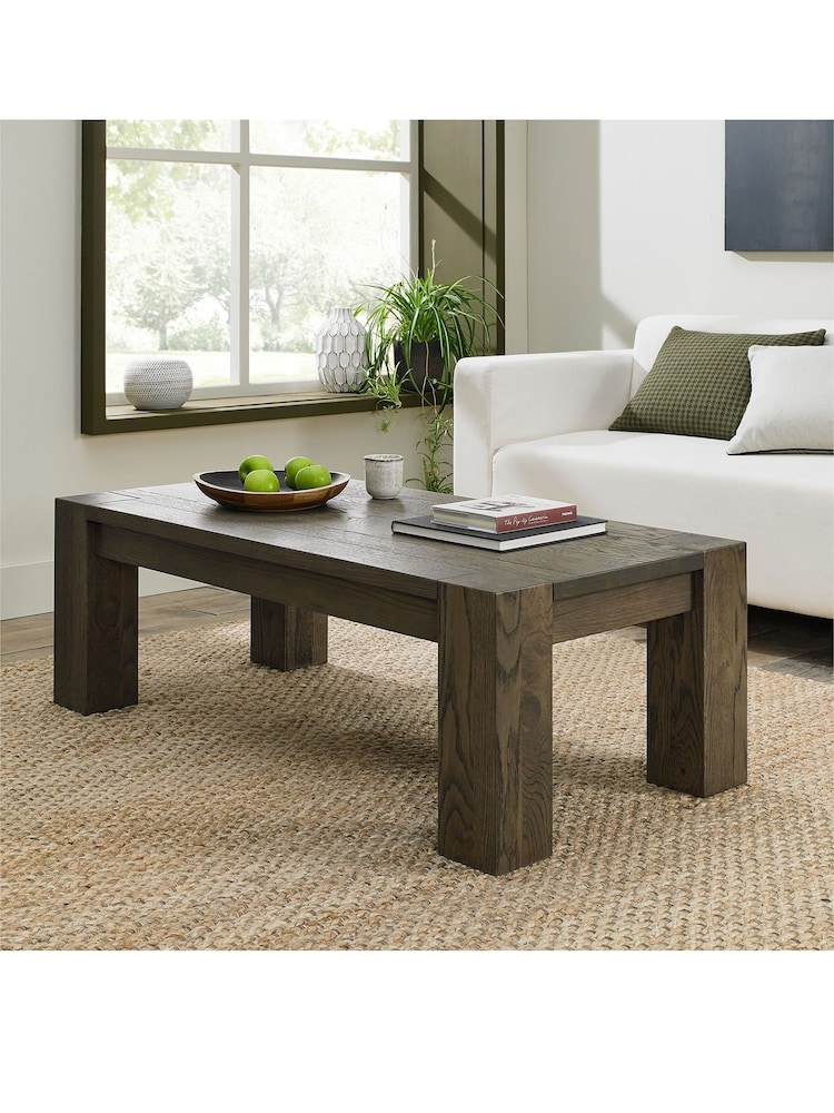 Bentley Designs Grey Logan Fumed Oak Coffee Table - Image 1 of 3