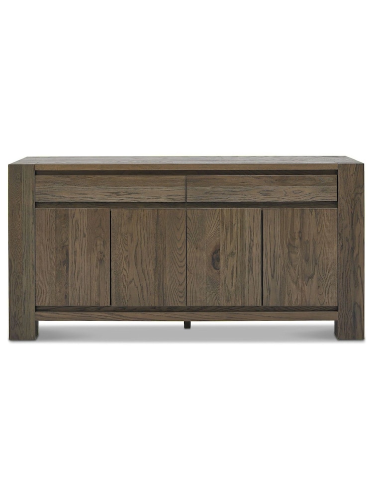 Bentley Designs Grey Logan Fumed Oak Wide Sideboard - Image 2 of 3