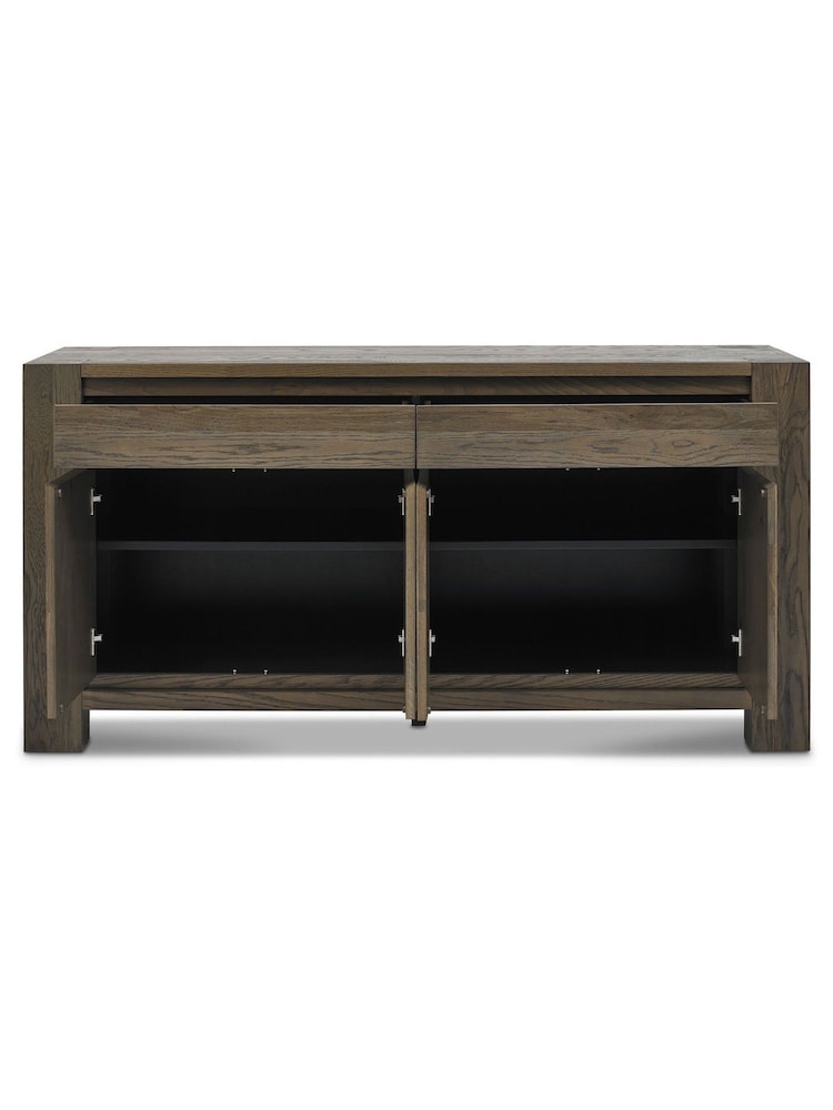 Bentley Designs Grey Logan Fumed Oak Wide Sideboard - Image 3 of 3