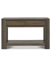 Bentley Designs Grey Logan Fumed Oak Console Table - Image 2 of 4