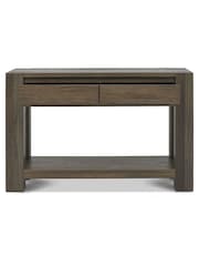 Bentley Designs Grey Logan Fumed Oak Console Table - Image 4 of 4
