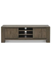 Bentley Designs Grey Logan Fumed Oak Entertainment Unit - Image 3 of 4