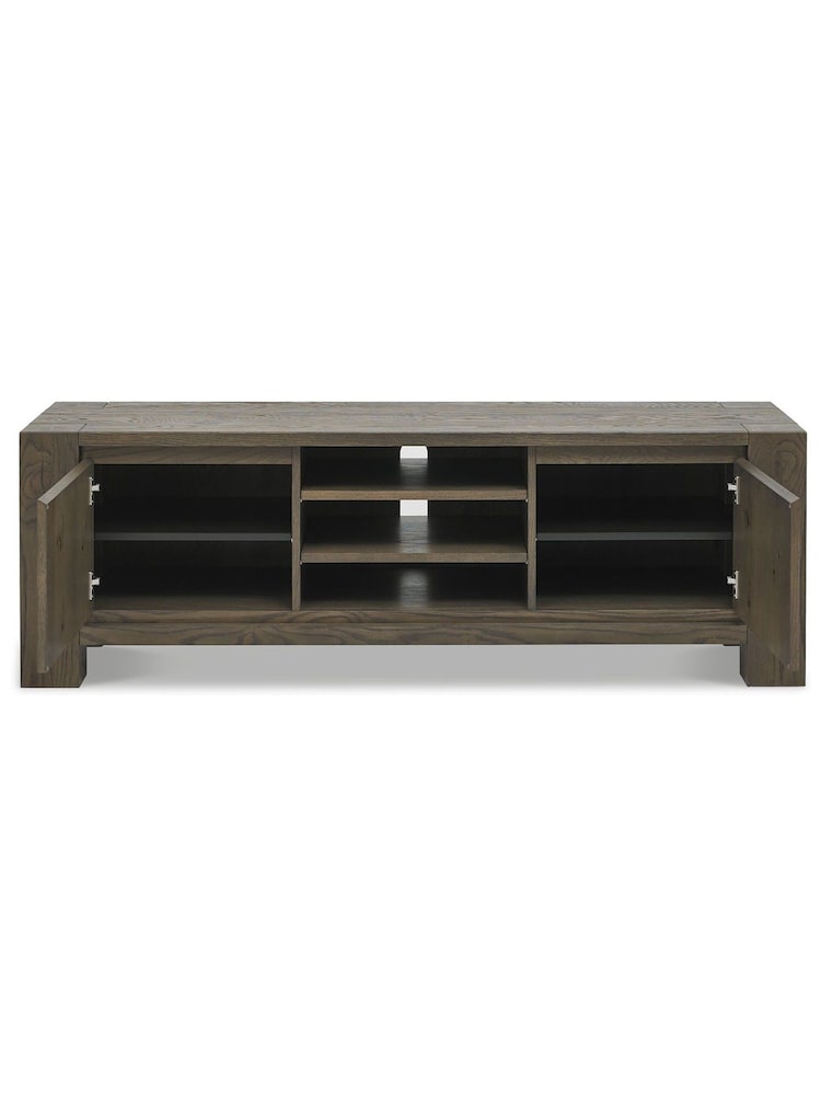 Bentley Designs Grey Logan Fumed Oak Entertainment Unit - Image 4 of 4
