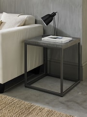 Bentley Designs Grey Renzo Zinc Dark Grey Side Table - Image 1 of 3