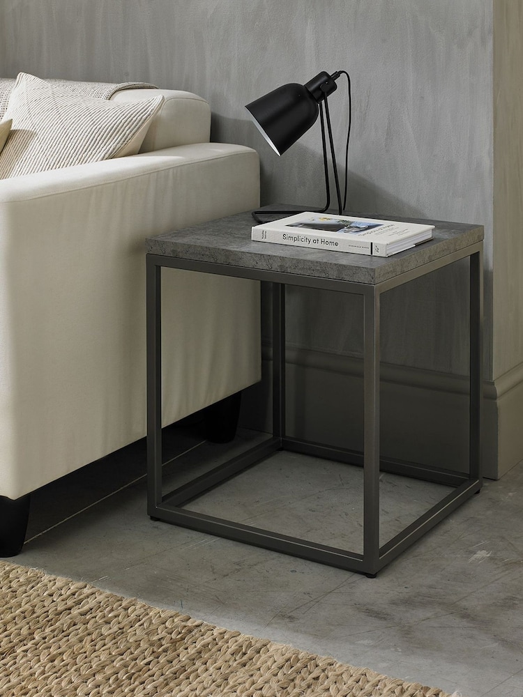 Bentley Designs Grey Renzo Zinc Dark Grey Side Table - Image 1 of 3